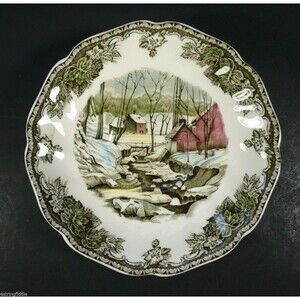Johnson Bros FRIENDLY VILLAGE Set of 3 Saucers THE ICE HOUSE 5¾"